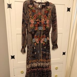 Johnny was Elexa mesh dress with knit slip size small NWT